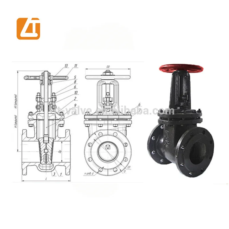 Gost standard Cast Steel 5 inch Manual Flanged Gate Valve