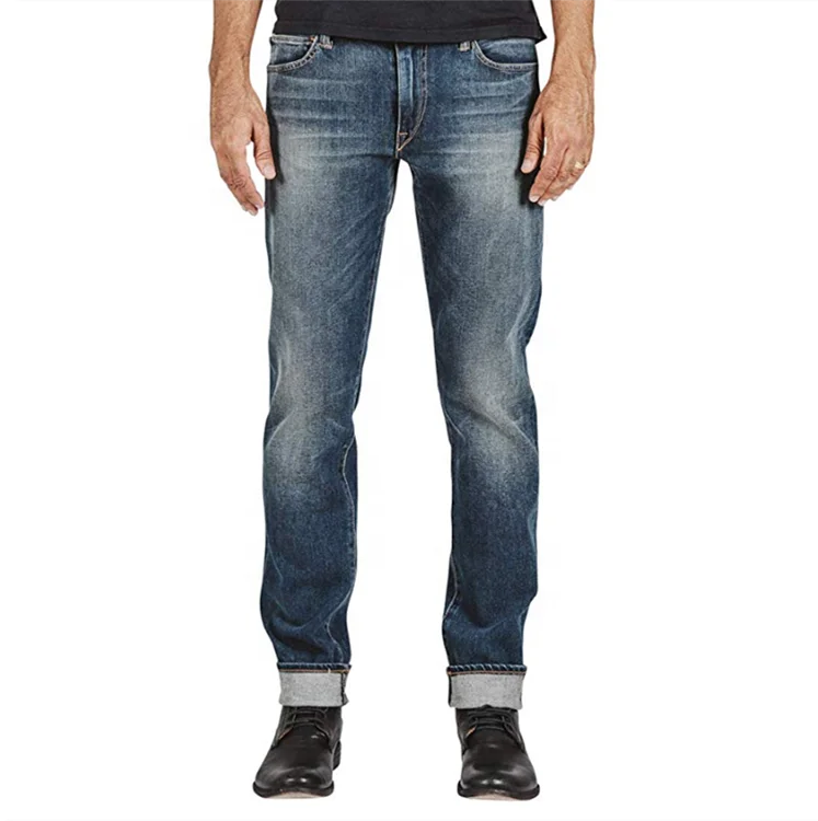 Горячая Распродажа, промышленная цена, темно-синие модные прямые мужские джинсы нового дизайна на заказ