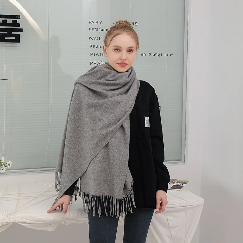 Wholesale Custom Designer Winter Ladies Knitted Cotton Wool Cashmere Scarf Women Scarves And Shawls