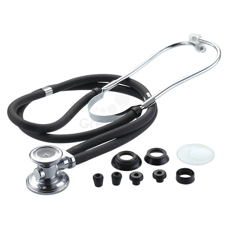Greetmed high quality case clinical cardiology stethoscopes medical dual head stethoscope