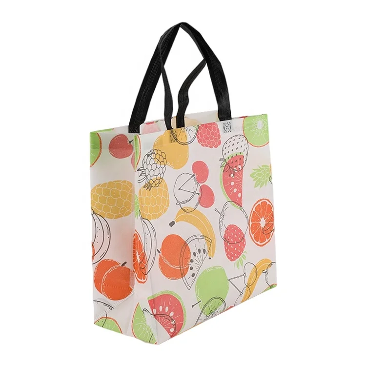 Eco-friendly PP Colorful Reusable Custom Non-woven Horizontal Folding Tote Shopping Bag