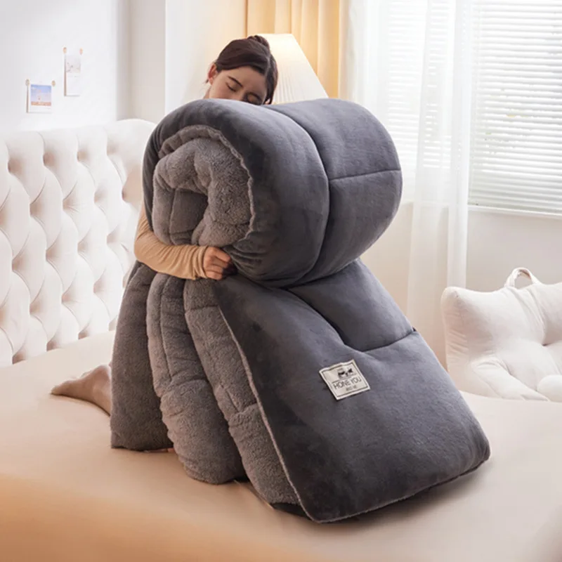 Winter Thick king Queen Size Hot Sale Ins Popular Lamb Cashmere Quilt Duvet Warm and Comfortable Bed Duvet