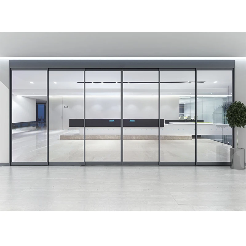 Doortec DTSC2000 Автоматическая стеклянная телескопическая дверь автоматическая раздвижная для коммерческих
