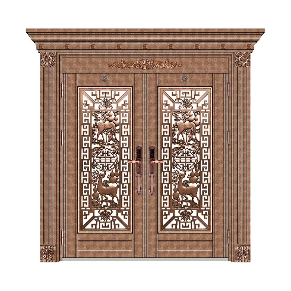 Grill Design Stainless Steel Door Exterior Position and Finished Surface Doors Entrance