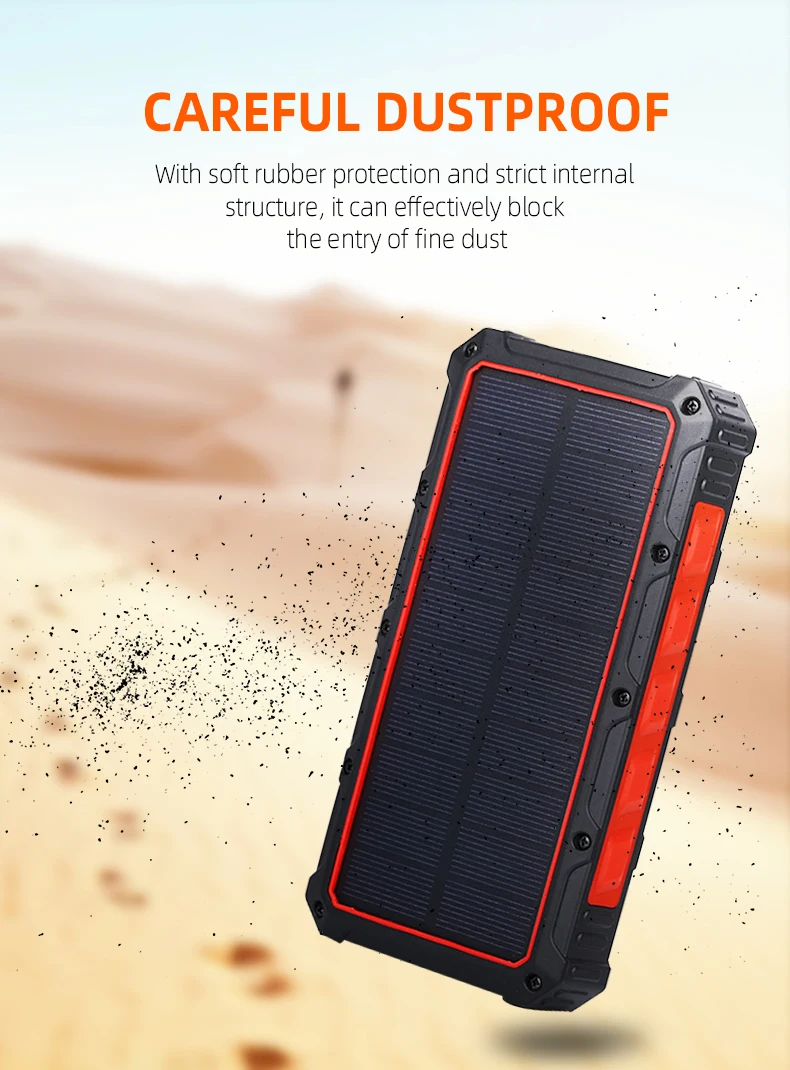 Best Waterproof 36000mAh Solar Charger with Compass Outdoor Solar Power Bank 36000mAh with Two Strong Flashlight Hot on Amazon