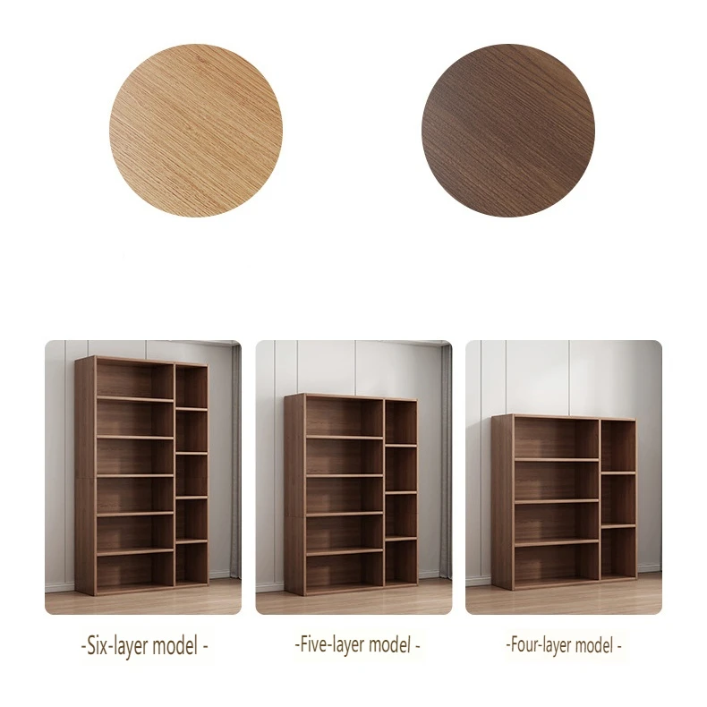 Modern Simple Tall 5 Shelf Large Capacity Open Sturdy Display Cabinet for Library Living Room & Home Office Bookcase Bookshelf