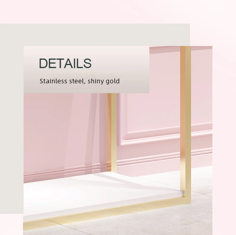 
Custom Clothing Store Wall Mount Garment Clothes Stand Metal Cloth Display Stainless Steel Shiny Gold Clothing Rack for Shop 