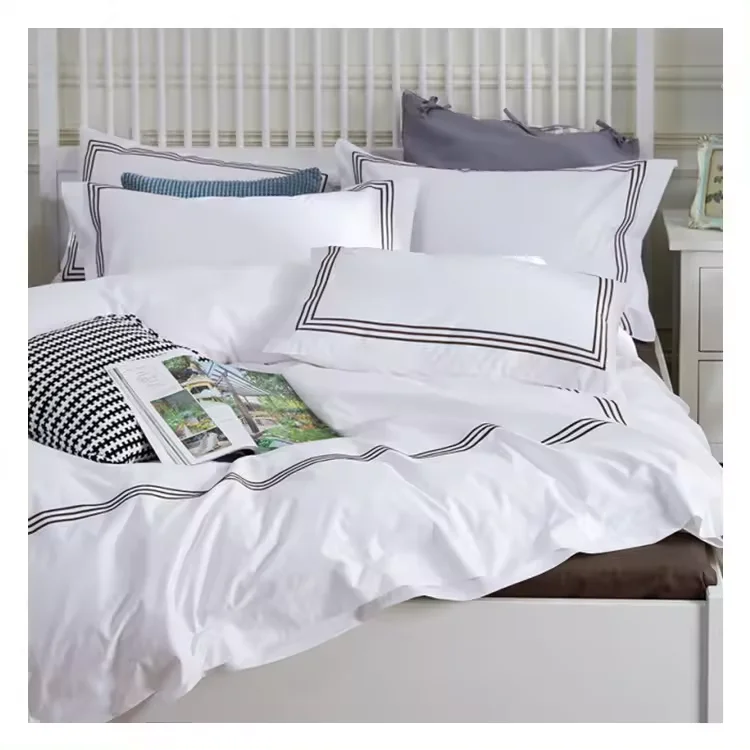 SANHOO New Design Wholesale Hotel 1000 Tc Twin Bedroom Sets Sheets Wholesale Customization White Bedding Set