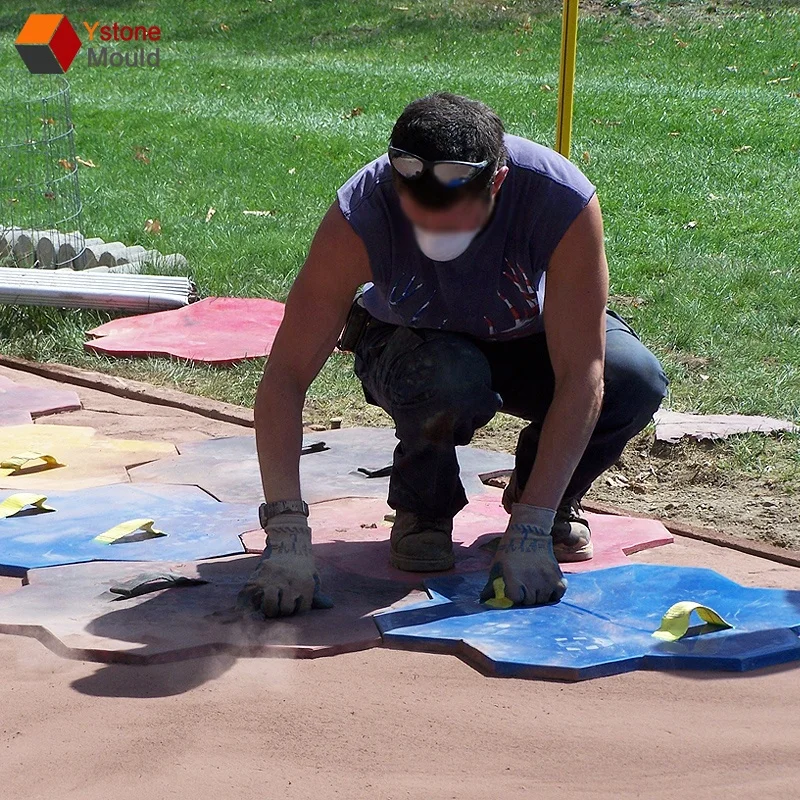 Decorative Concrete Cement Roller Stamped Imprint Molds Stamp Mats Manufacturer