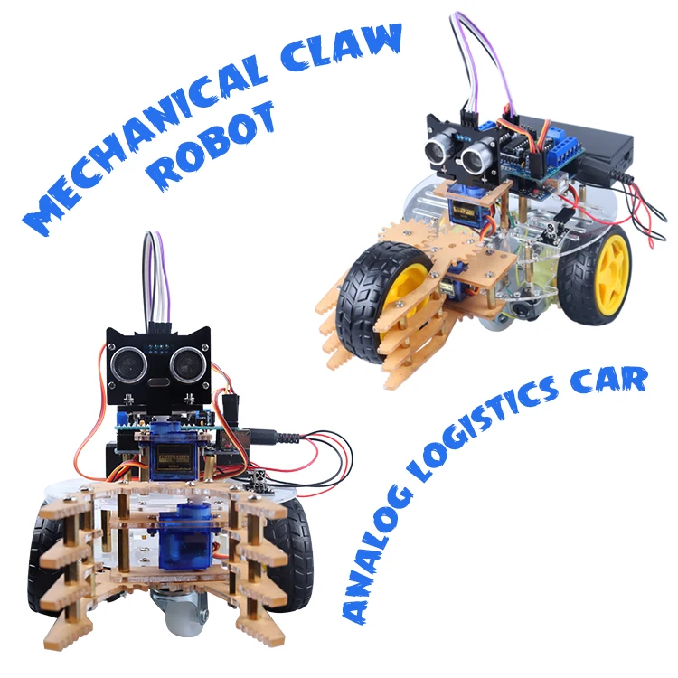 DIY RC Smart Robot Car Programming Arm Robot Kit Mechanical Claw Manipulator Robotics Kit For School Children