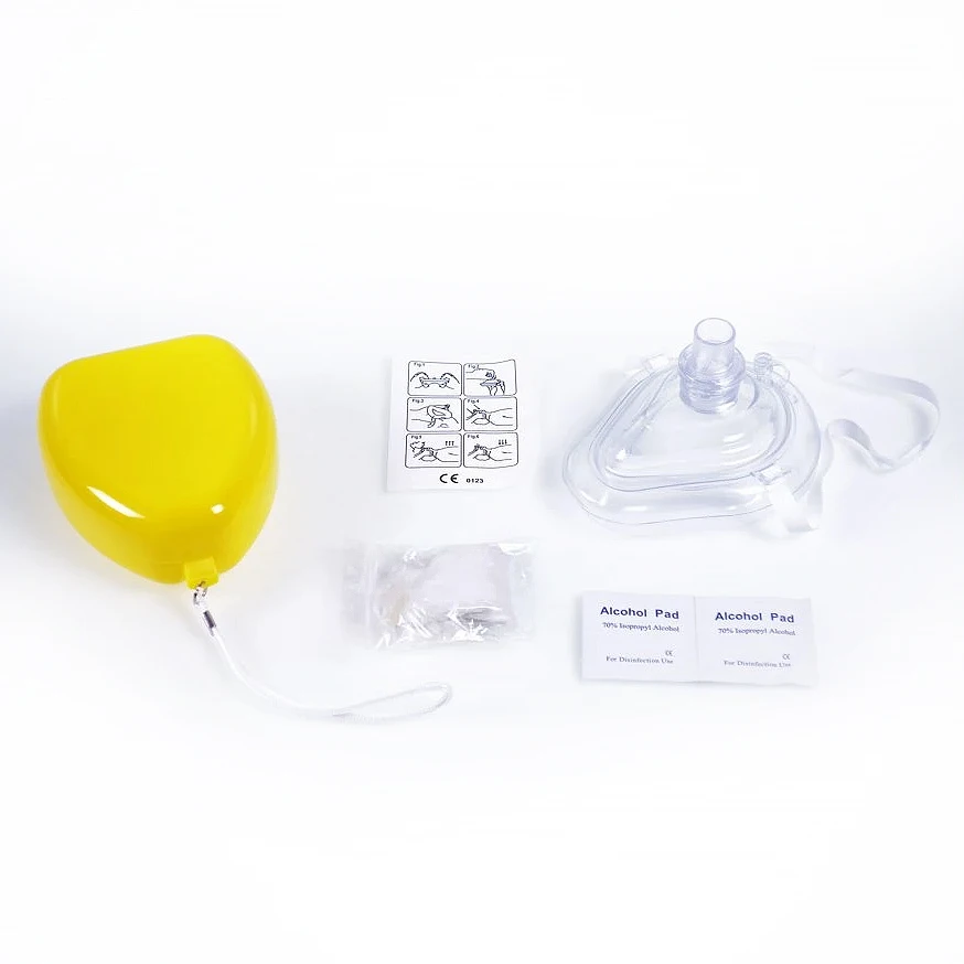 First Aid CPR mask training kit manufacturer for Adult/Kids Resuscitator with One-Way Valve Hard Case with CE ISO Certification