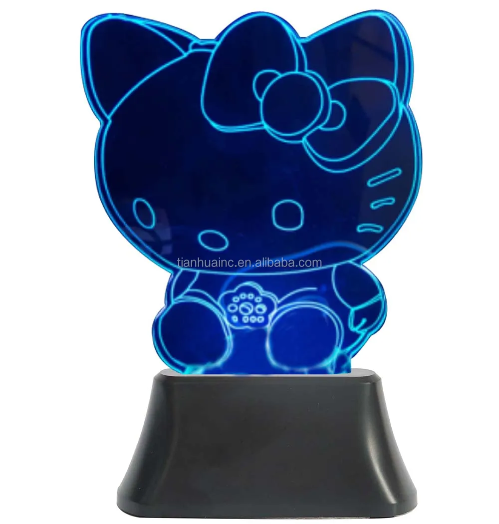 3d Creative Visualization Decoration Led Light Illusion Lamp Anime Bases for 3d Led Night Light TIANHUA Effect Acrylic Mini Blue