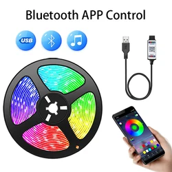 RGB 5050 Led Strip Light BT App 5V USB Led Tape Flexible Ribbon Diode Tape for TV Backlight Gaming Room Decoration