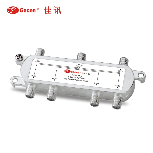 Gecen 5-2400Mhz 6 way satellite splitter model GS01-06