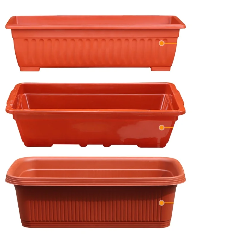 Wholesale Thickened Square Plastic Flower Pot Indoor Vegetable Planting Box with Nursery Trays Lids Balcony Household Leek Basin