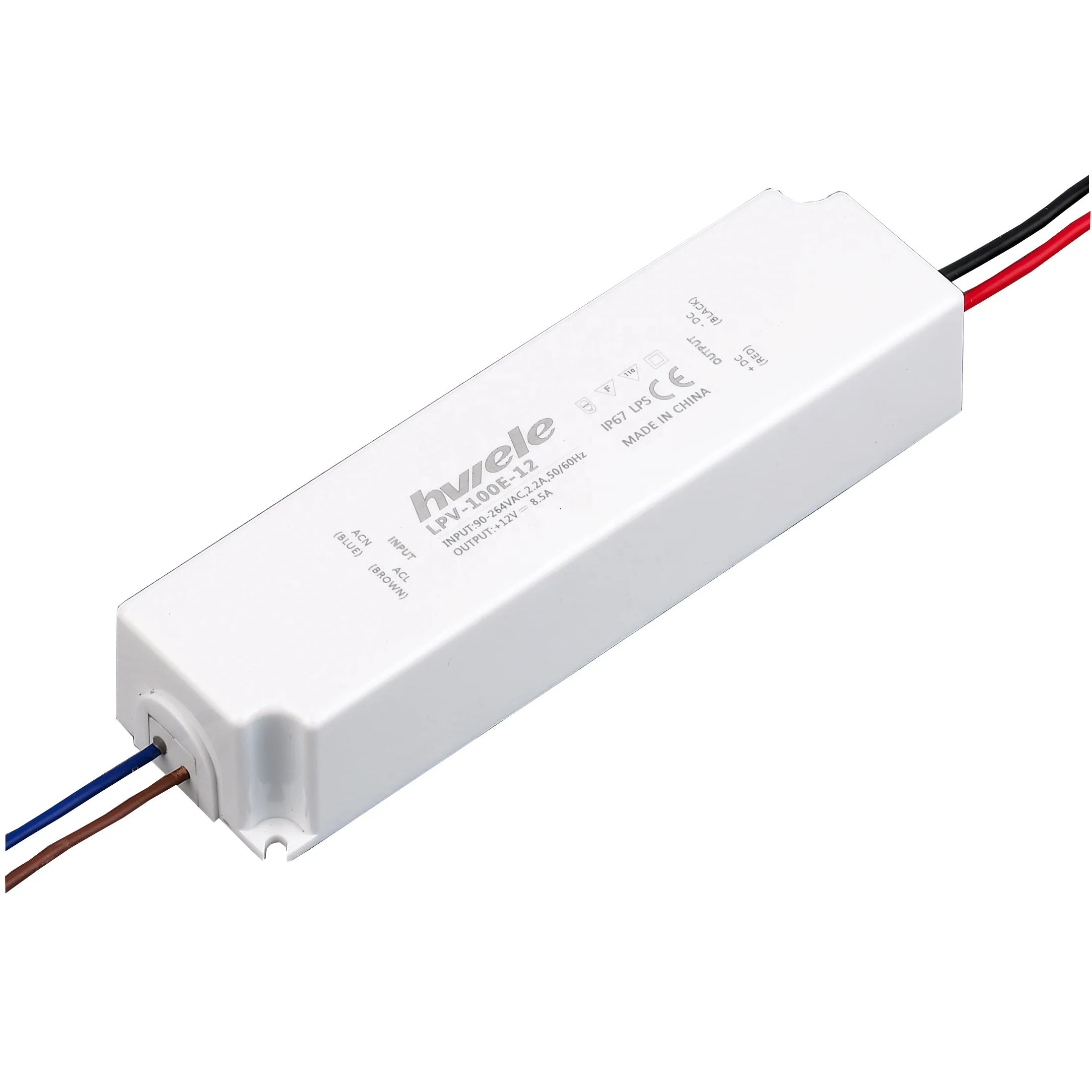 Plastic IP67 CV type  LPV-100-12 100E 12V 8.5A led driver 12v  for LED decorate lighting