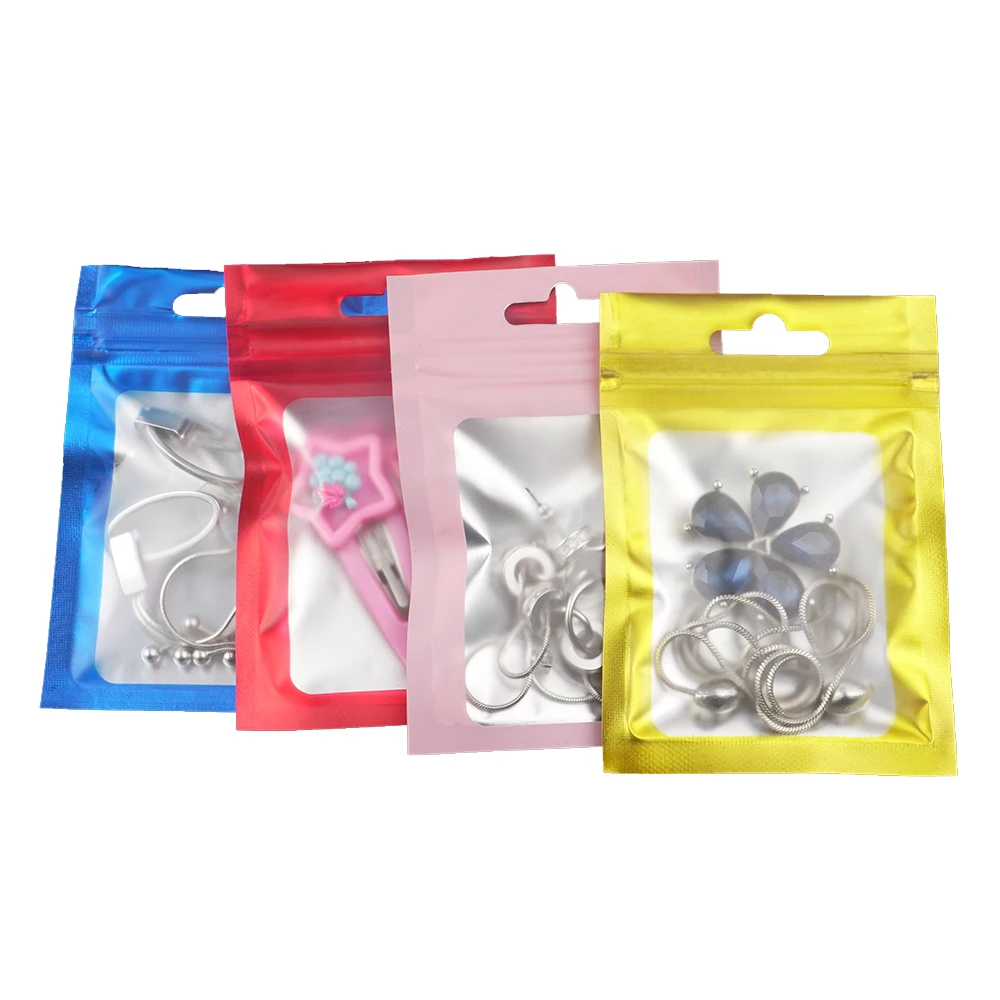 Custom Logo Small Resealable Packaging Holographic  Packaging Zip lock Bag With Zipper