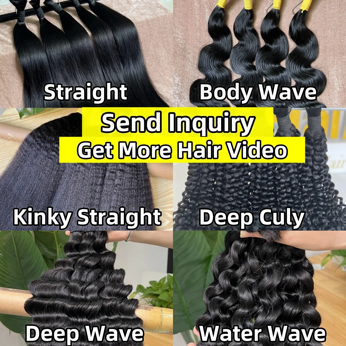 Wholesale 100% natural color unwefted hair extensions no weft bulk deep wave human hair for braiding