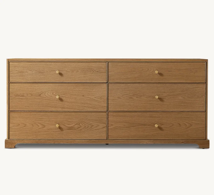 2024 NEW Solid Wood Bedroom Furniture Antique Vanity Dressing Table Desk Chest 6 Drawer Dresser For Bedroom