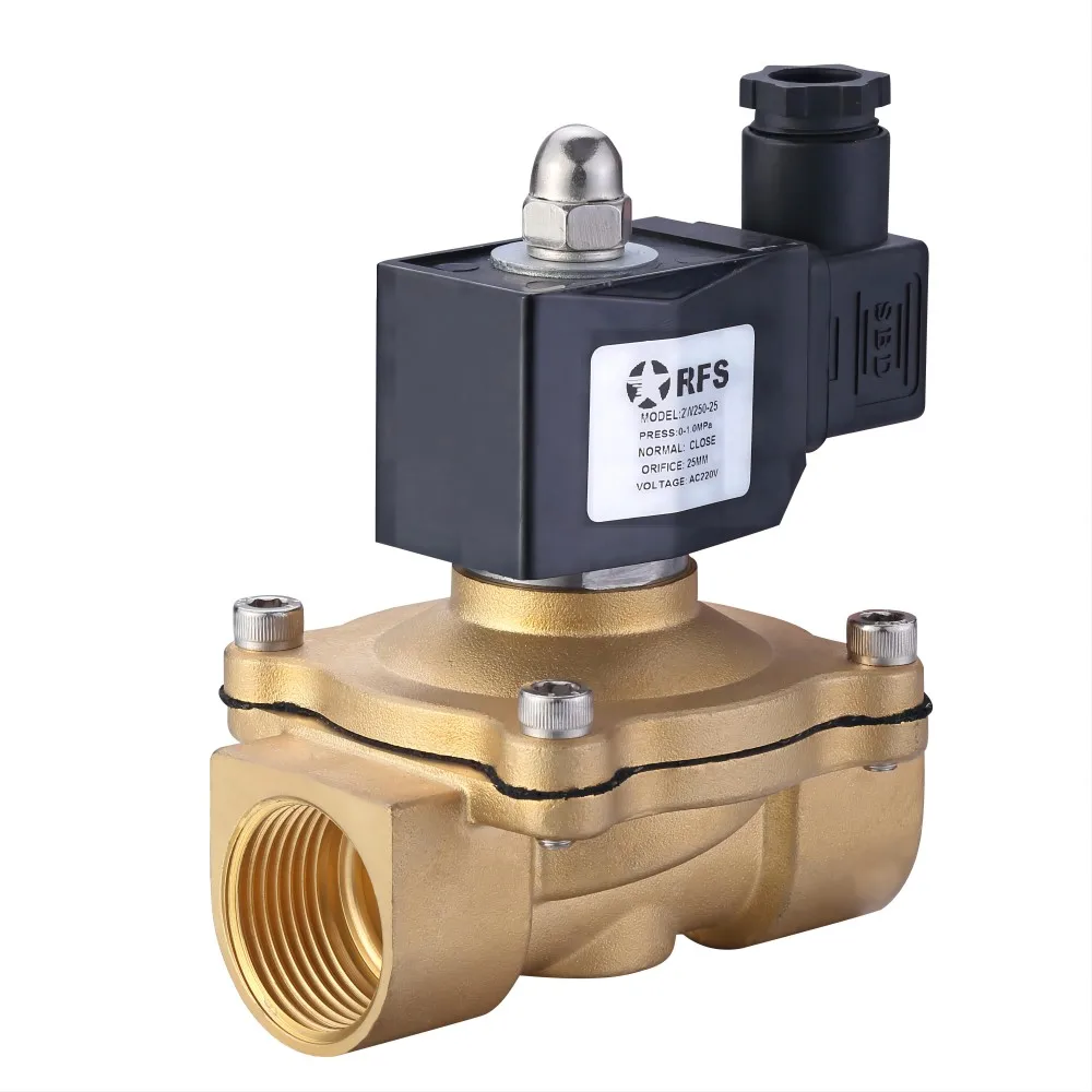 2W 1/4in-2in Solenoid Valve 12V 24V 220V 230V Direct Acting Electric Solenoid Valve Normally Closed Brass Water Solenoid Valve