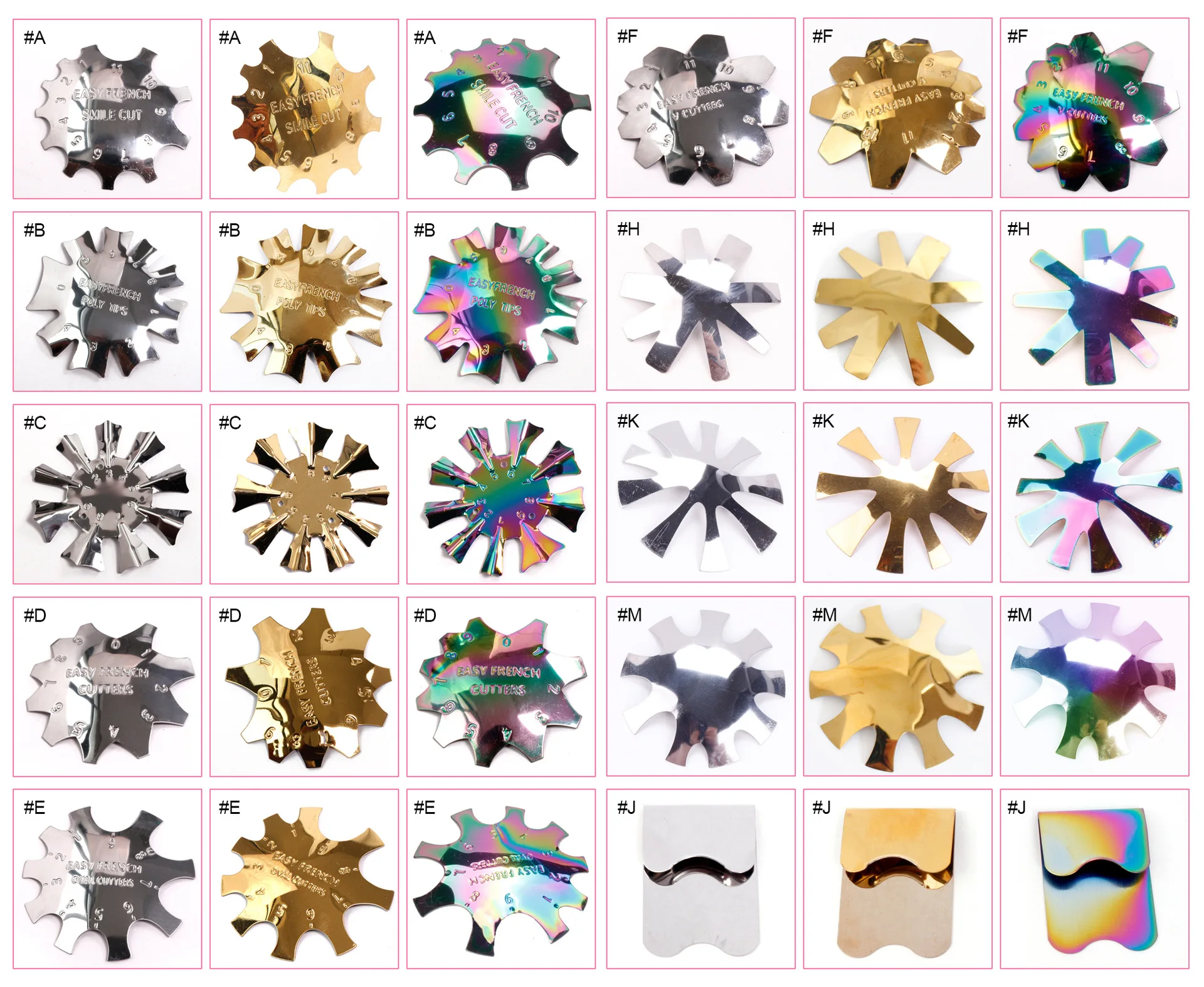 2021 New French Acrylic Tips Line Edge Shape Trimmer Deep Mold Smile Line Cutter Acrylic French Nails Edge Trimmer Nail Cutter