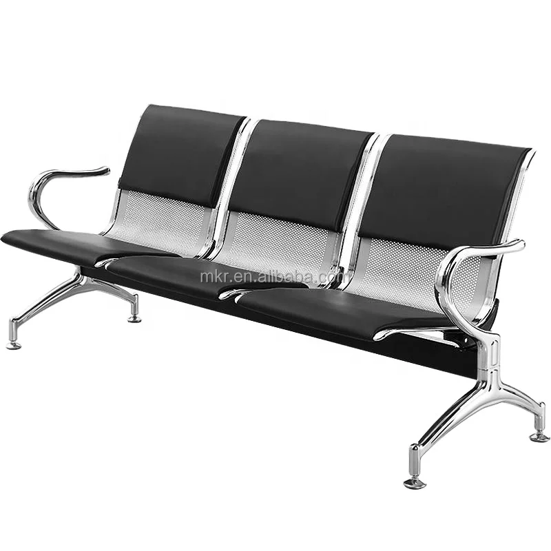 Hospital Furniture Waiting Bench 5 Seats pu metal waiting bench link seating airport reception Waiting  Chair for Beauty Salon