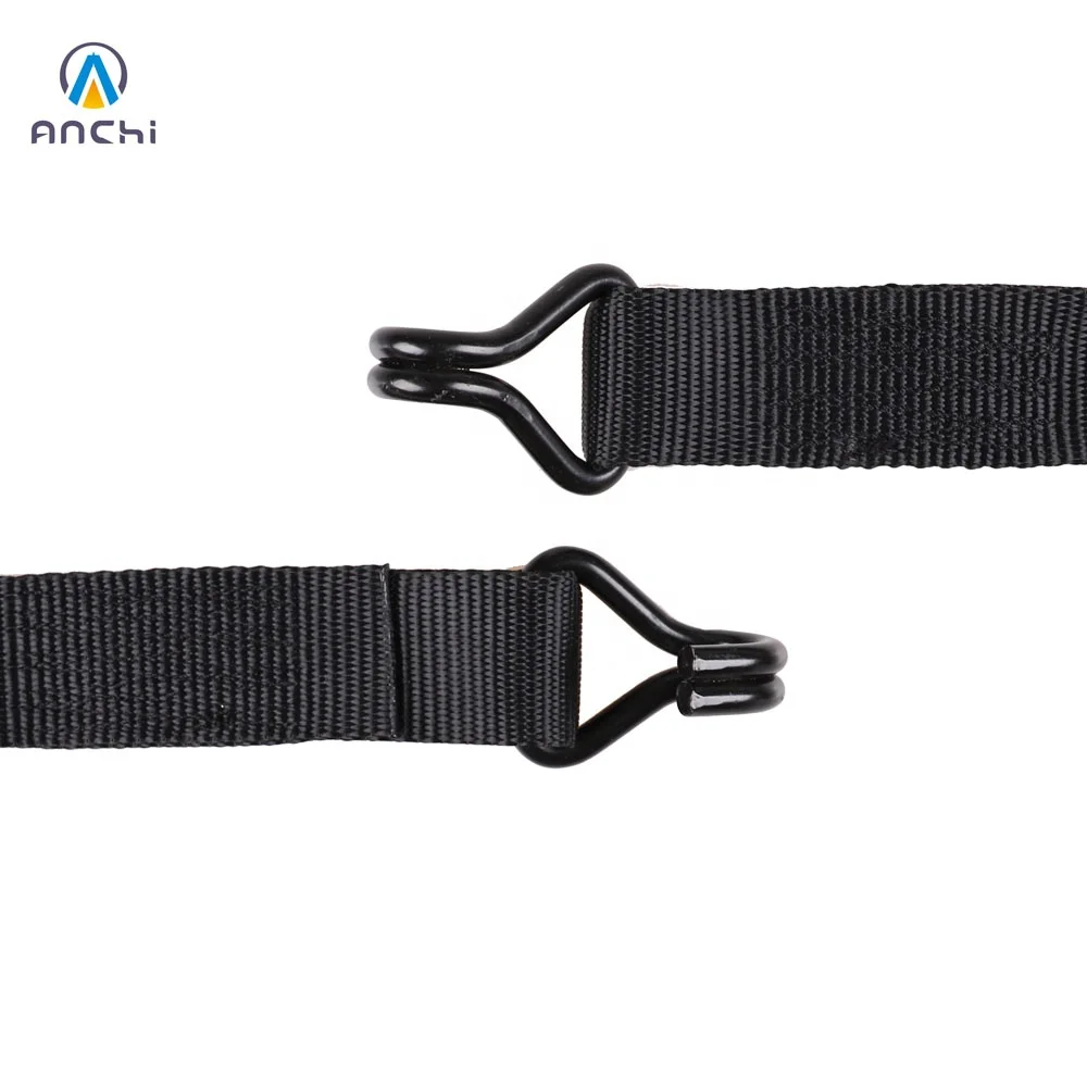 Изготовленные на заказ 38 мм 15ft Храповые ремни черные с двойными j крючками и черной тесьмой 4000lbs