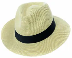 Mens Ladies Fedora Crushable Straw Panama Style Sun Hat Summer Hat