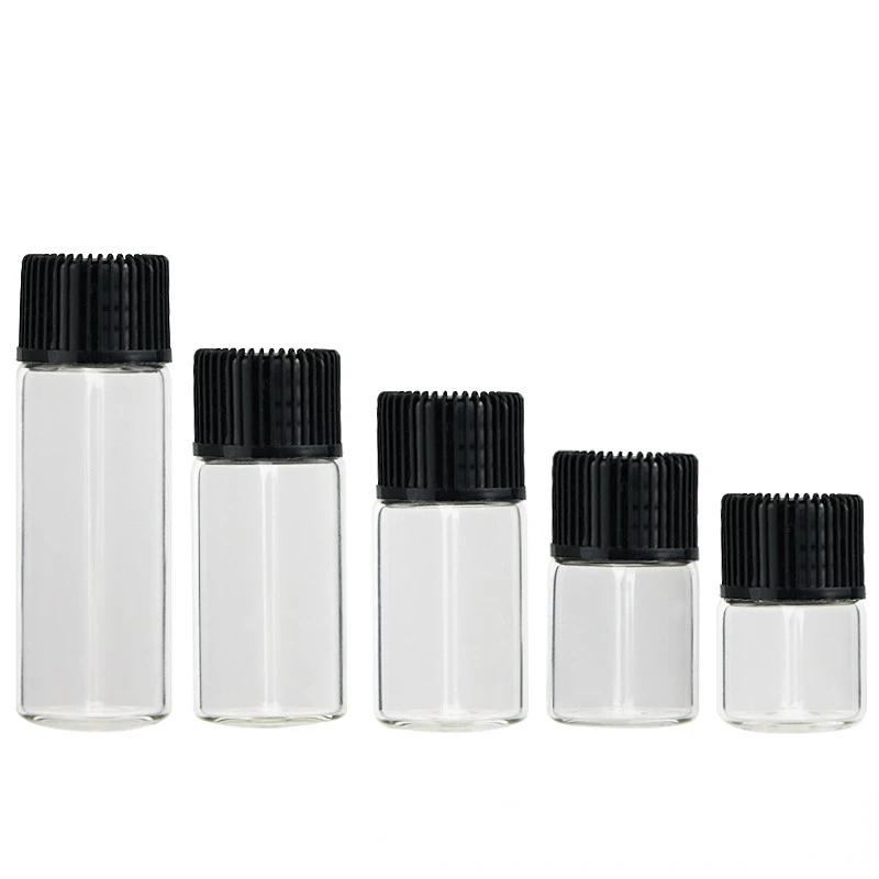 Wholesale Essential Oil Glass Bottle 1ml 2ml 3ml 4ml 5ml Mini Sample Clear Glass Vial