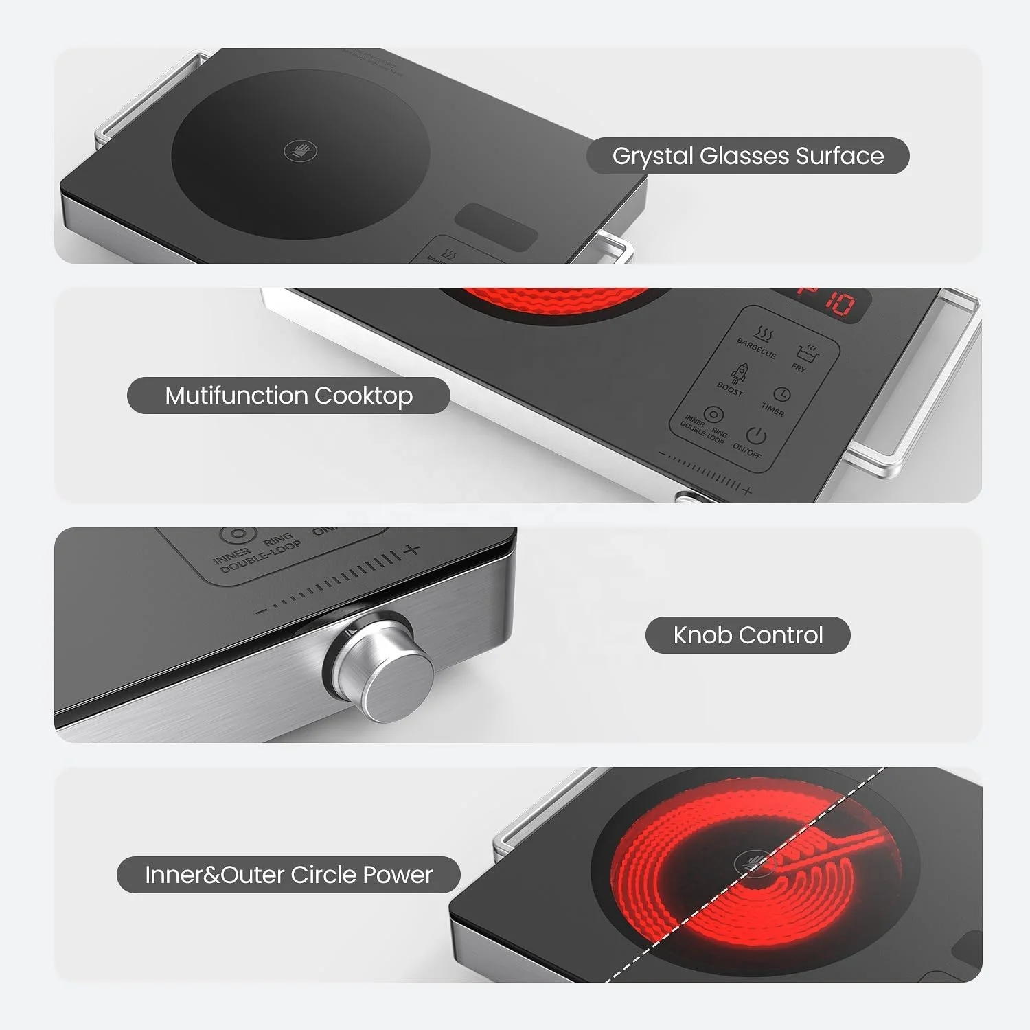 Factory supply Electric ceramic stove small induction cooker hot pot stir-frying electric cooker intelligent high power