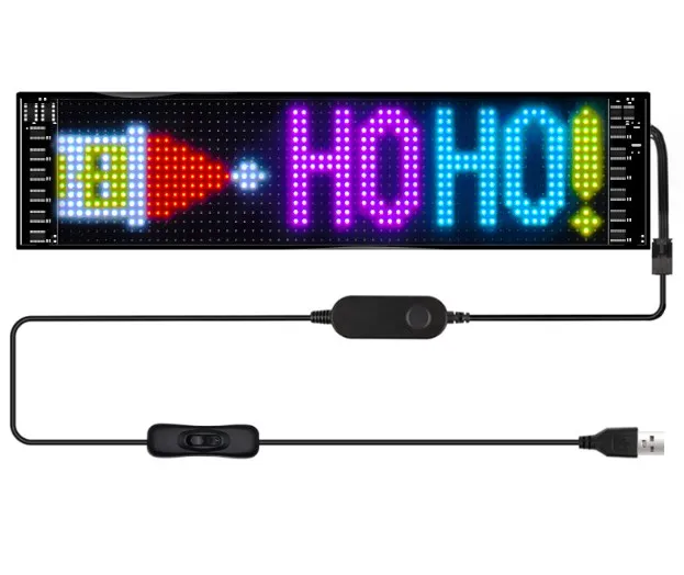 Гибкая Светодиодная панель автомобиля Usb 5 В BT светодиодный дисплей программируемый текстовый узор пульт дистанционного управления экран