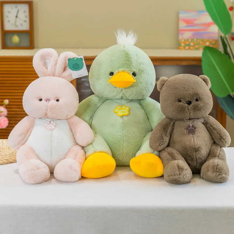 Wholesale of new super soft baby series animals bears dogs rabbits ducks plush toys sleeping pillows girls