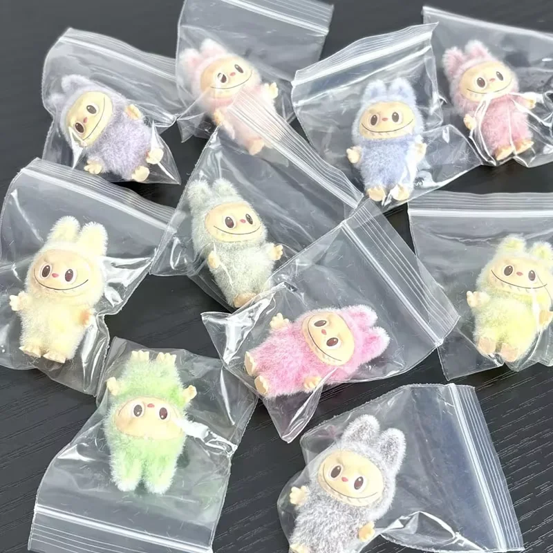 Cartoon Mini Labubu Series Flocking Exquisite Cute Doll Gift Diy Pendant Accessories Decoration Lovely Toys Christmas Gift