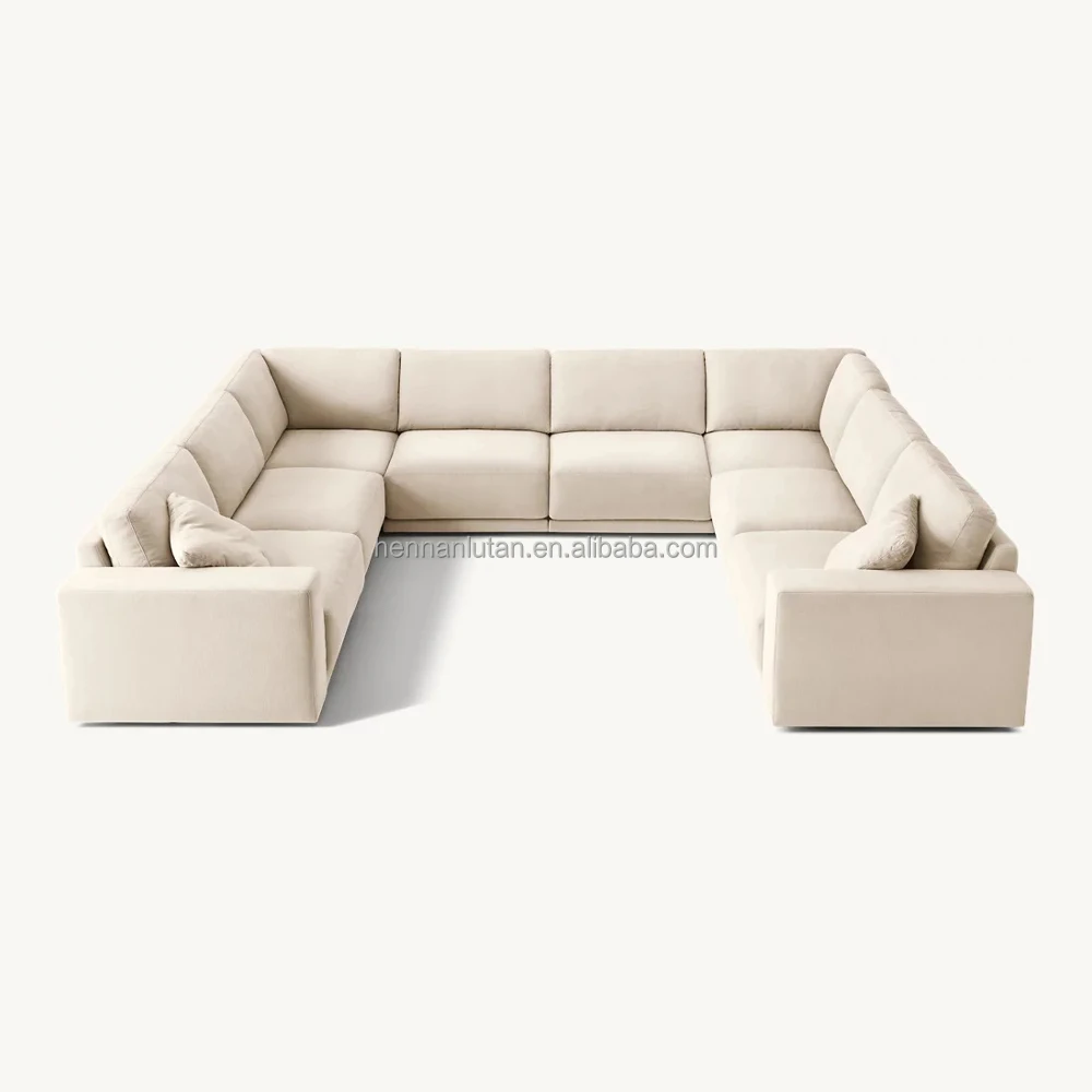 Living Room sofa u shape Sofa Couch Solid wood furniture customization chaise Modular Leather Sofa