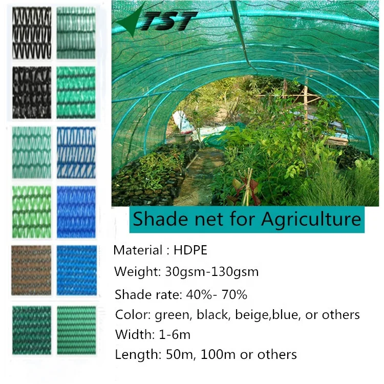 HDPE Plastic Agriculture Shade Cloth Net Roll /Malla raschel 95% sun shade mesh
