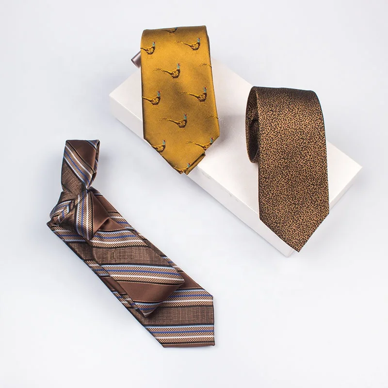 
Fashion Classic Business Men Neck Tie Custom Strips 100% Polyester Woven Men Neckties 