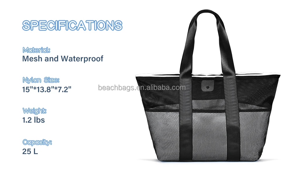 Custom brand handbags sublimation beach tote bag for women bolsos-para-mujeres- online Large mesh shopping ipsy glam beach bag