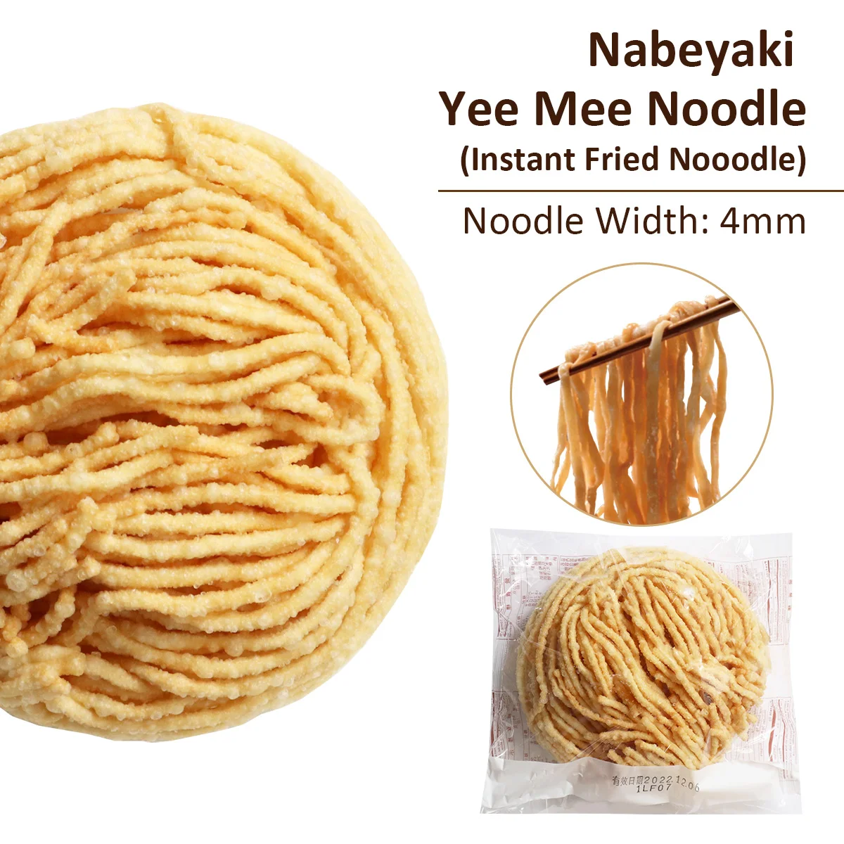Chinese Ramen Noodles Instant Fried Egg Noodle Nabeyaki Yee Mee Noodle 325G Individually Packed
