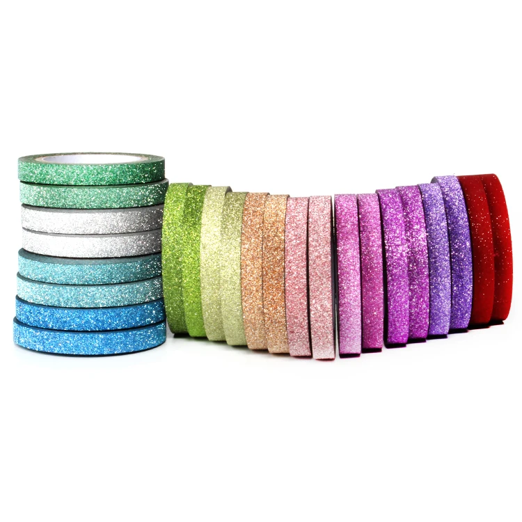 Multi Colored 5mm Glitter Washi Tape Set Masking Tape for DIY Crafts Scrapbooking Designs