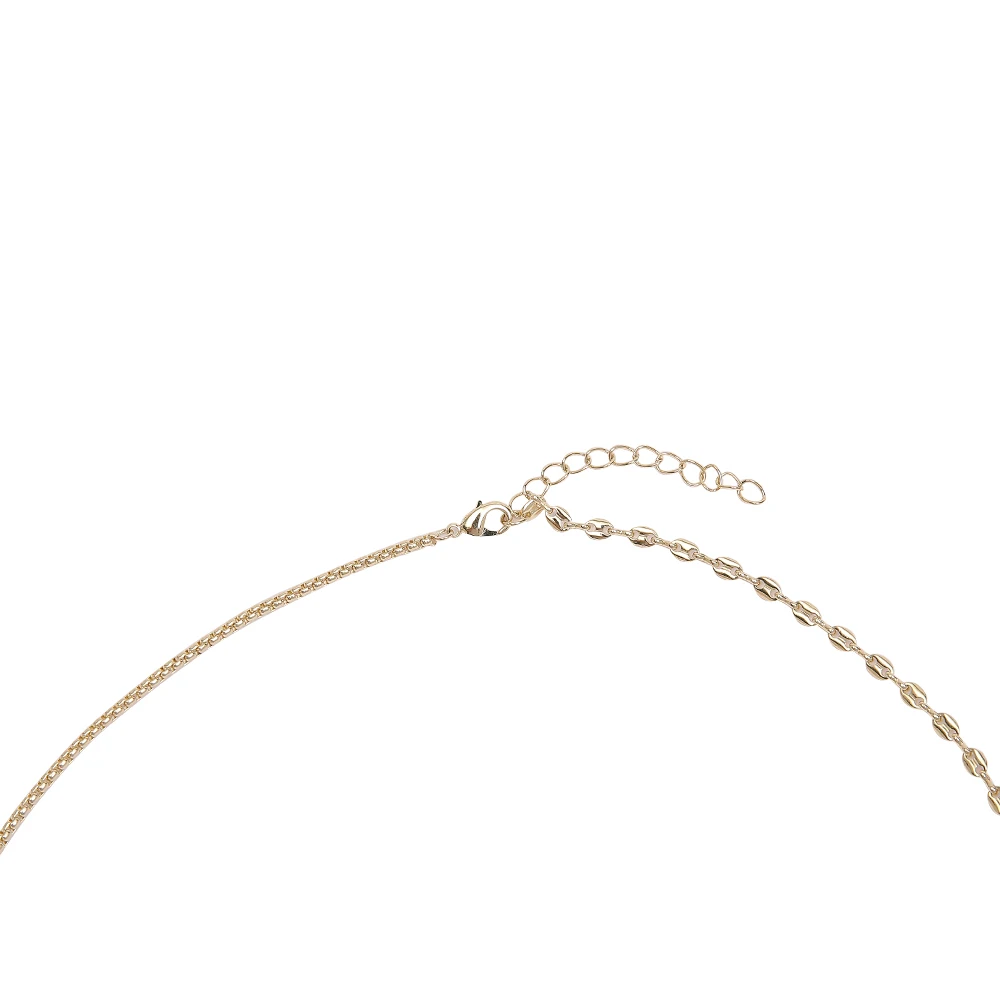 Simple and versatile long pendant single-layer necklace temperament retro palace mixed pendant lasso necklace jewelry female