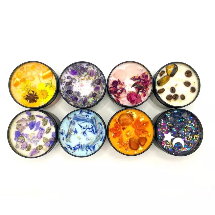 wholesale Factory High Quality Aromatherapy Crystal Candle Private Label Natural Soy Wax Scented Candles