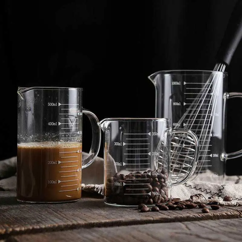 Glass Liquid Measuring Cup With Handle High Borosilicate Glass Scale for Kitchen or Restaurant Glass Measuring Beaker