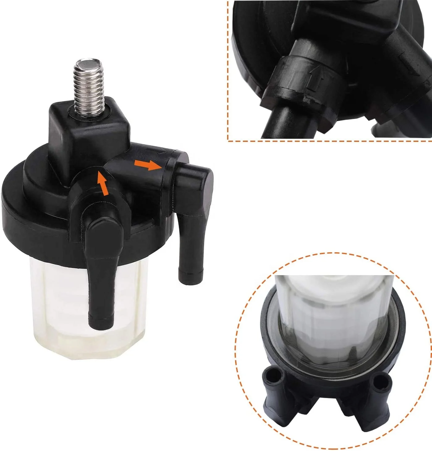  61N-24560-00-00 Fuel Filter Assembly for Compatible with Yamaha Outboard Motor 9.9HP- 90HP 2/4 Strokes Engine