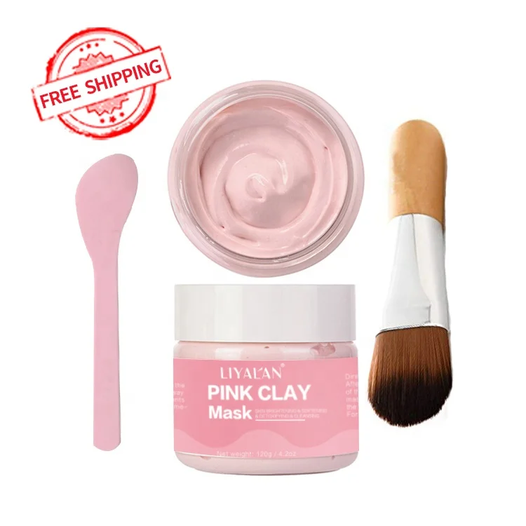 Private Label 100% Herbal Natural Detoxify Brighten Rose Mud Mask Pink Clay Mask