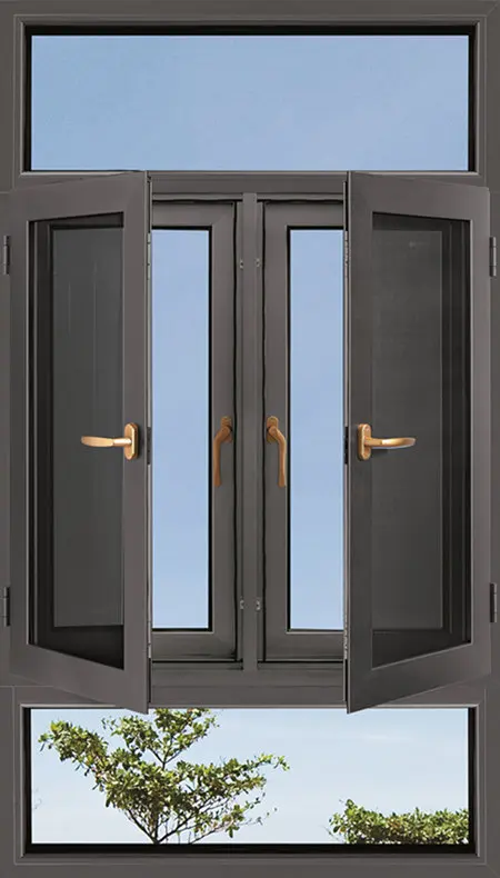 Double Glass Hidden Hinge Opening Black Aluminum Profiles Extrus Frame Factori Aluminium Window