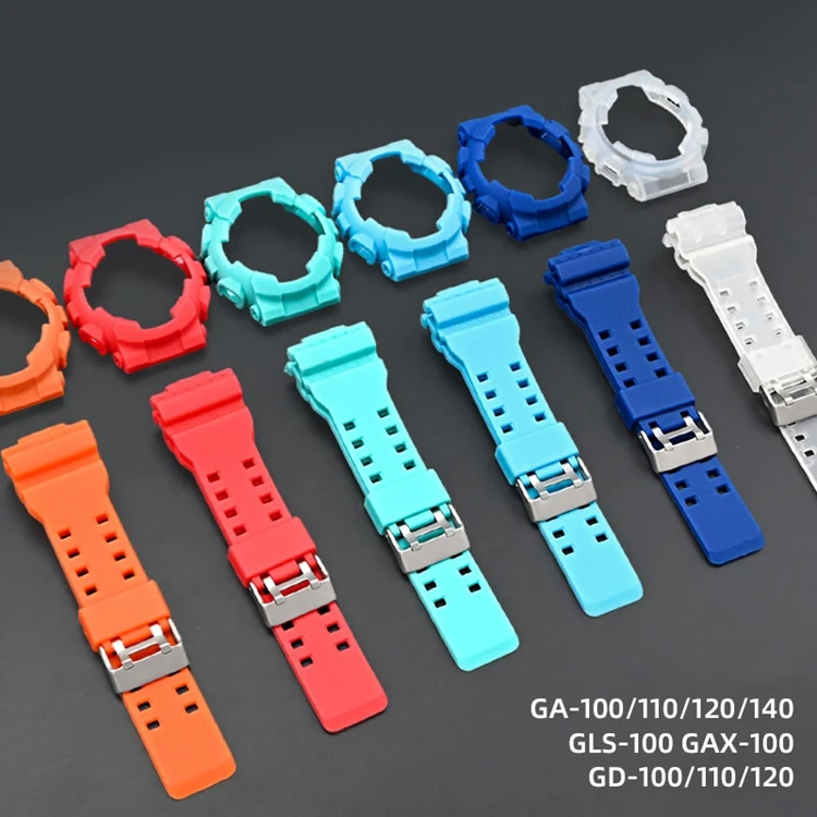 2 в 1 матовый резиновый ремешок из ТПУ для часов с корпусом Силиконовый 100 110 120 140 GLS100