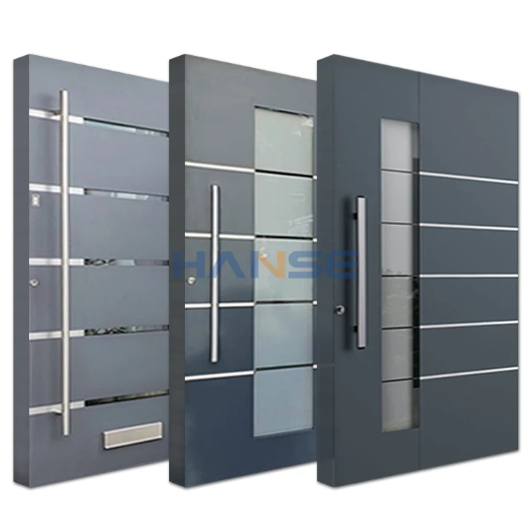 External security main entrance metal 304 ss stainless steel single gate door design with handle smart lock and stopper