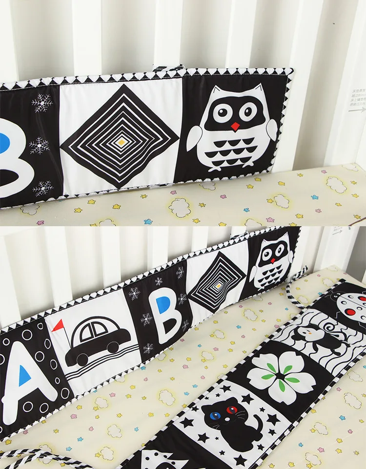 LC Wholesale Of Early Childhood Education Baby Puzzle Black And White Tracking Cloth Book Bed Surround Baby Visual Toys