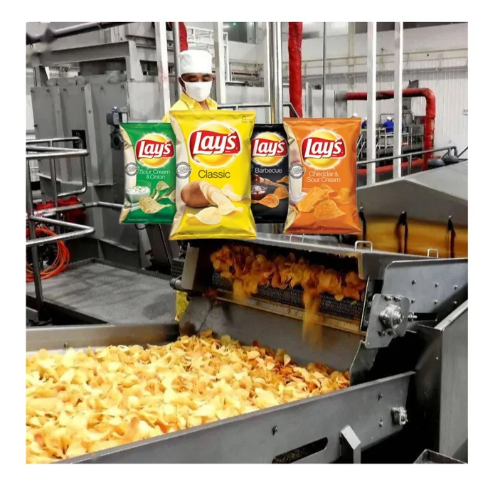 200kg/h Fully Automatic Sweet Potato Chips Crisps Making Machine Potato Chips Production Line For Sale
