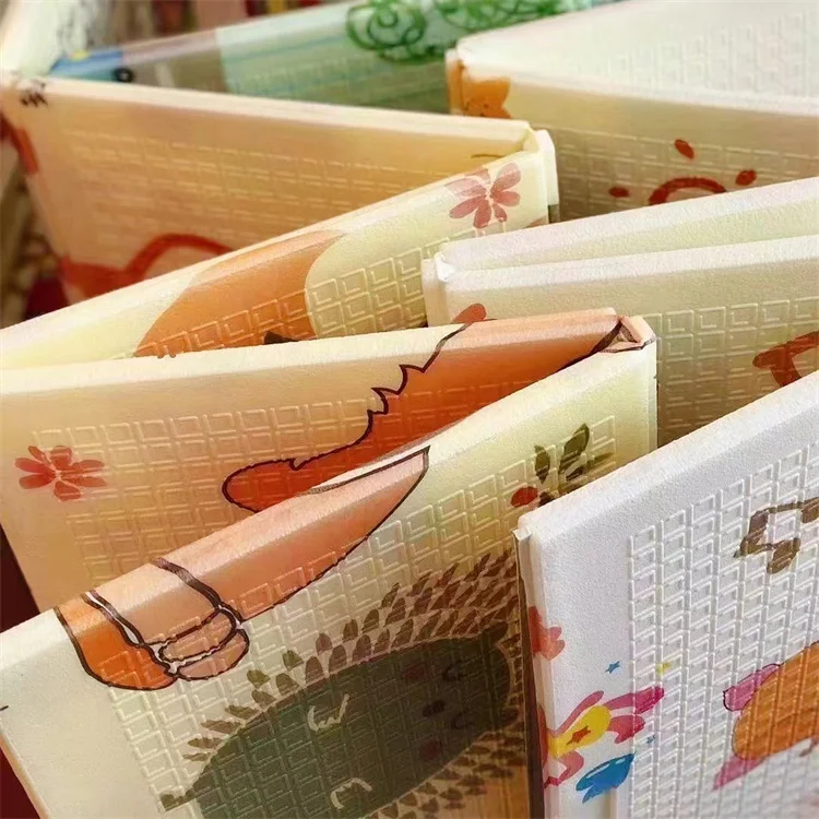 non-toxic folding kids portable cartoon printed mat xpe foam crawling baby foldable play mat XPE mat